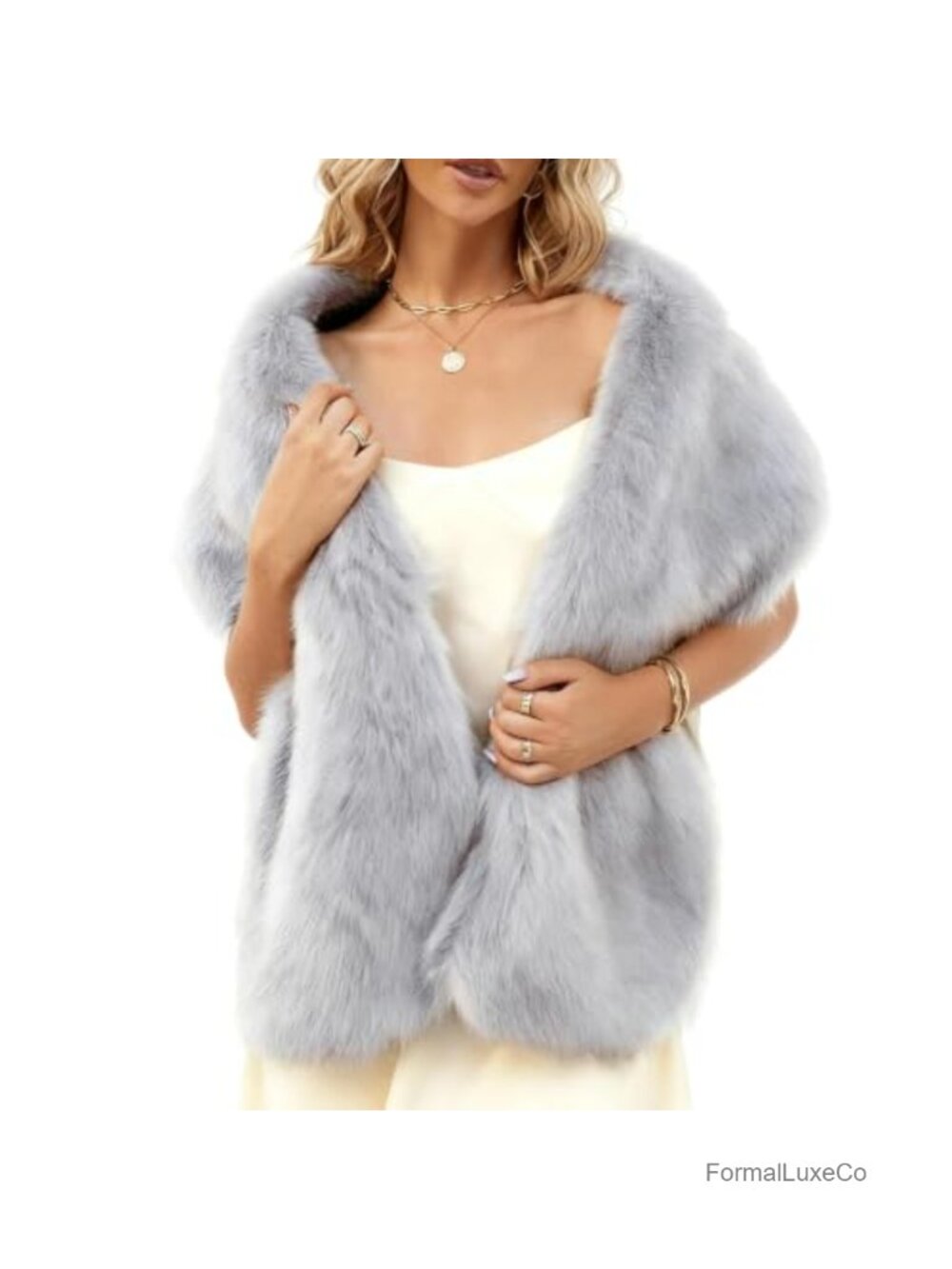 Faux Fur Shawl Wrap Stole for Evening Dresses Winter